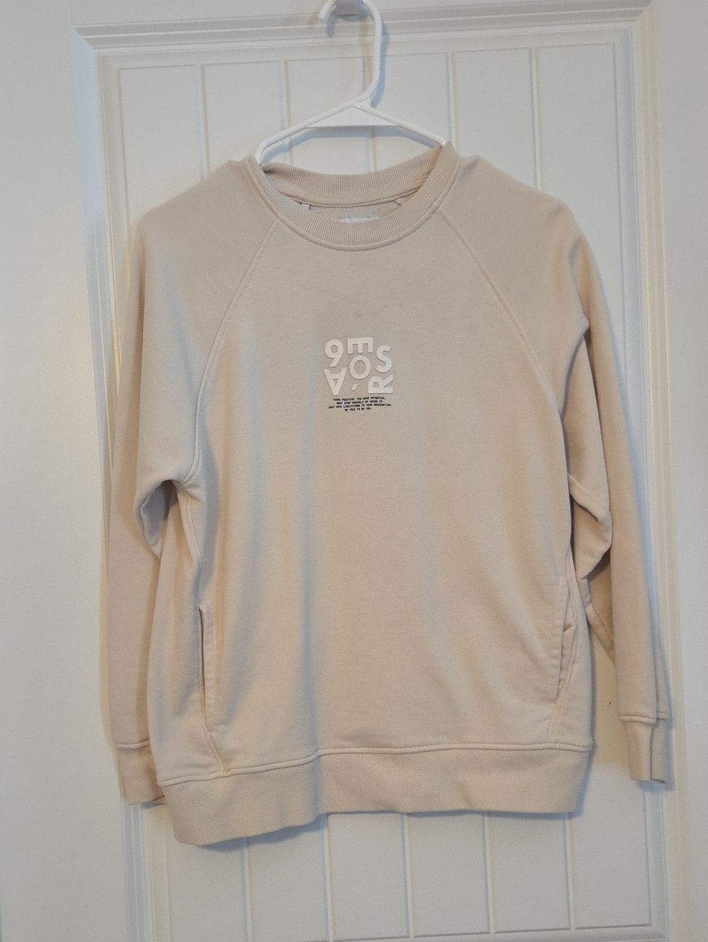 ZARA Kid's Cream Graphic Crewneck Sweatshirt